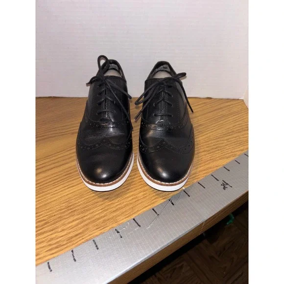 Cole Haan Black Leather Wingtip Oxford Dress Shoes - Picture 2 of 7
